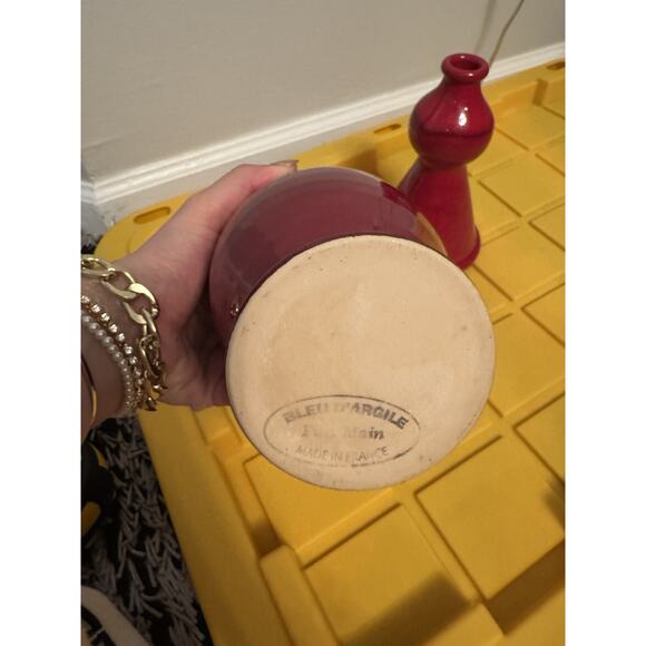 Bleu d'Argile Set of 3 Red Pottery Vases Made in France - Picture 3 of 9